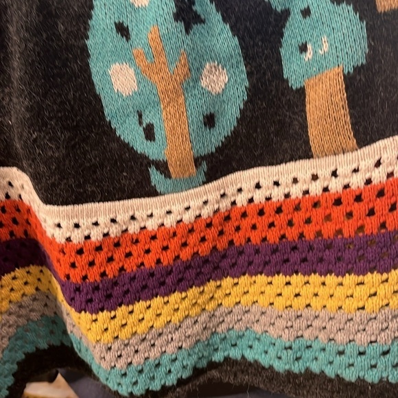 Vintage 1990’s Cardigan Sweater Crochet Trim Freeze Trees Size L/XL Pinkalicious - Picture 9 of 9